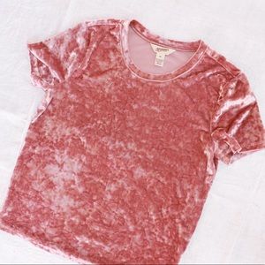 Crushed Velvet Pink Short Sleeve Tee